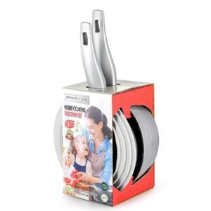 Sauce Pan Set- Non Stick Marble Coating – 3 Pcs – SILVER – Royalty Line