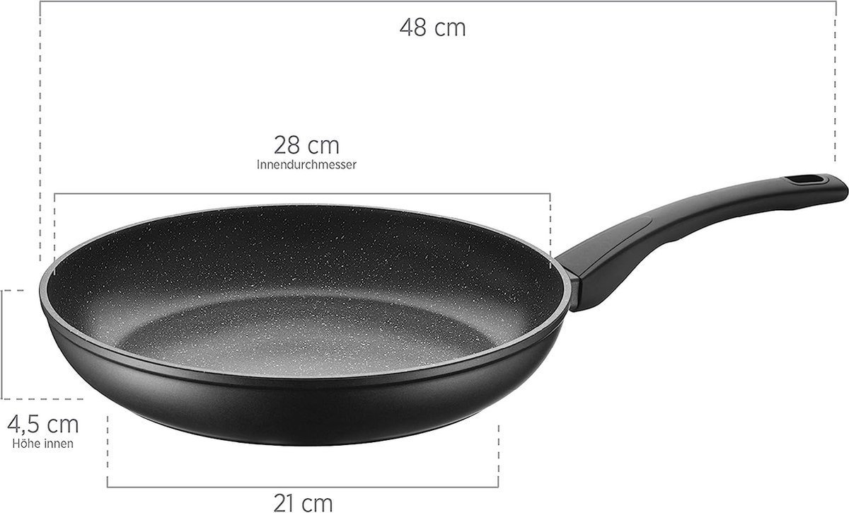 Frypan - Die Cast - Non Stick Marble Coated -28 cm - Red - Royalty Line - Image 2