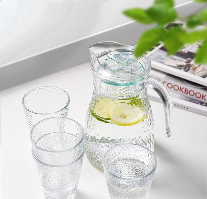 GLASS SET - Pure shape- 1.2L Caraffe - 5pcs - Cheffinger - Image 3