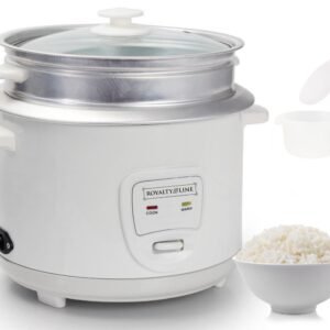 Rice Cooker with Steamer 2.2 L – Stainless Steel Steamer Basket – Royalty Line