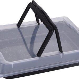 Baking tray with Lid – Non-stick coating – 36 x 24.5 x 5.5 cm – Cake Mold Rectangular – Black – Royalty Line