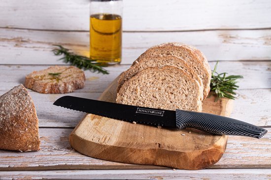 Knife Set - Non-stick coating - Non-slip handles - 6pcs - Black - Royalty Line - Image 12