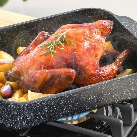 Oven Dishes With Silicone Handle - 3 Piece - Non-stick Coating - 30/40/46 cm - Black - Royalty Line - Image 4