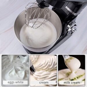 Planetary Mixer With Blender, Meat Grinder, Whisk, Dough Hook, Mixing Hook – 1900W – 6.5 Liters – Black – Royalty Line