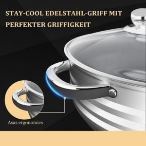 Pots Wide Sets – Stainlees Steel Stock – 8PCS – 4/5/7/9 L – Royalty Line