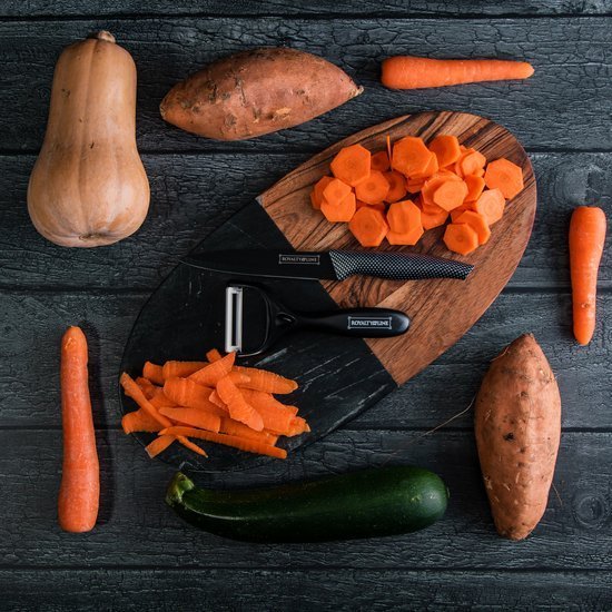 Knife Set - Non-stick coating - Non-slip handles - 6pcs - Black - Royalty Line - Image 20