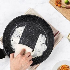 Sauce Pan Set- Non Stick Marble Coating – 3 Pcs – BLACK – Royalty Line