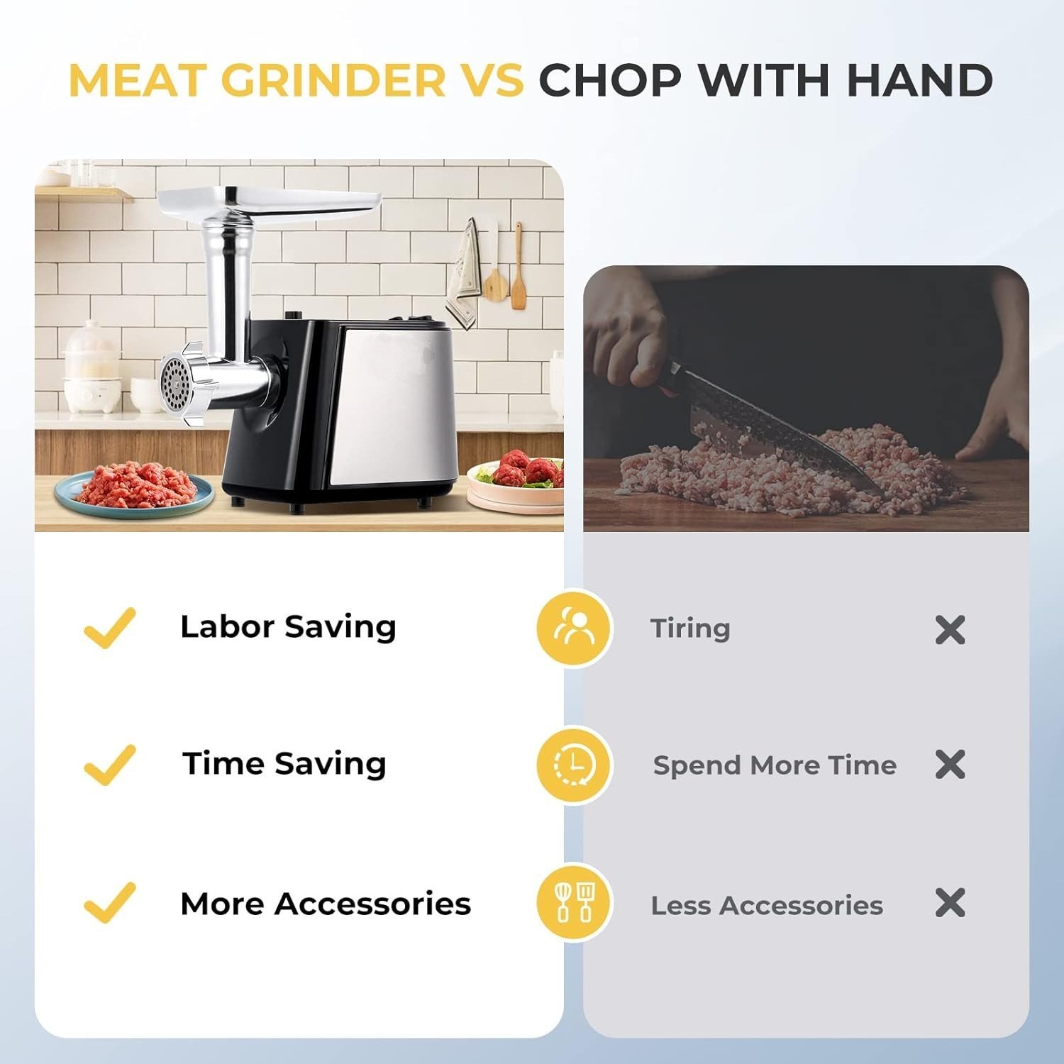 Electric Meat Grinder - 1600W - Mincer with 3 Cutting Plates - Sausage Maker - Minced Meat - Stainless Steel - Royalty Line - Image 12