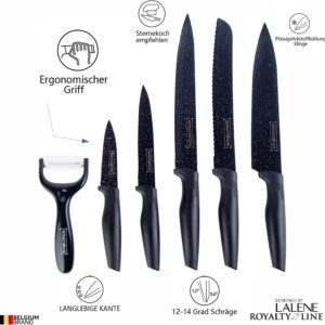 Knife Set – Non-stick coating – 5pcs – Black – Royalty Line