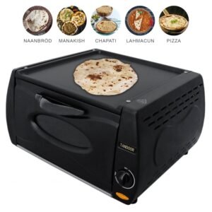Tandoor Bänkugn Ugn Mini Pizza Chapati Roti Lahmacun Manakish Naan Brödmaskin Elektrisk Tandoori Takeaway Köksapparat Toppplatta Non-Stick Aluminium