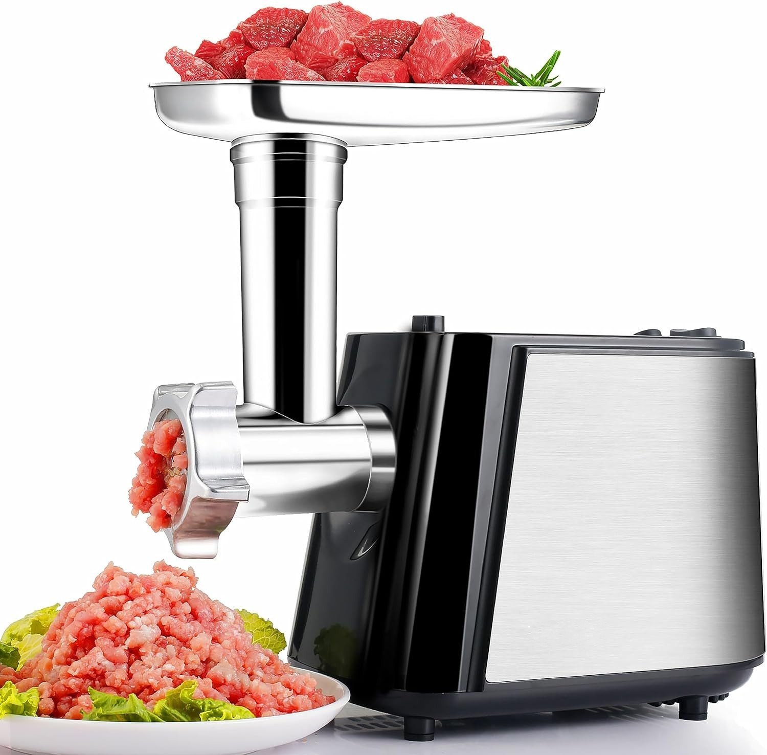 Electric Meat Grinder - 1600W - Mincer with 3 Cutting Plates - Sausage Maker - Minced Meat - Stainless Steel - Royalty Line - Image 24