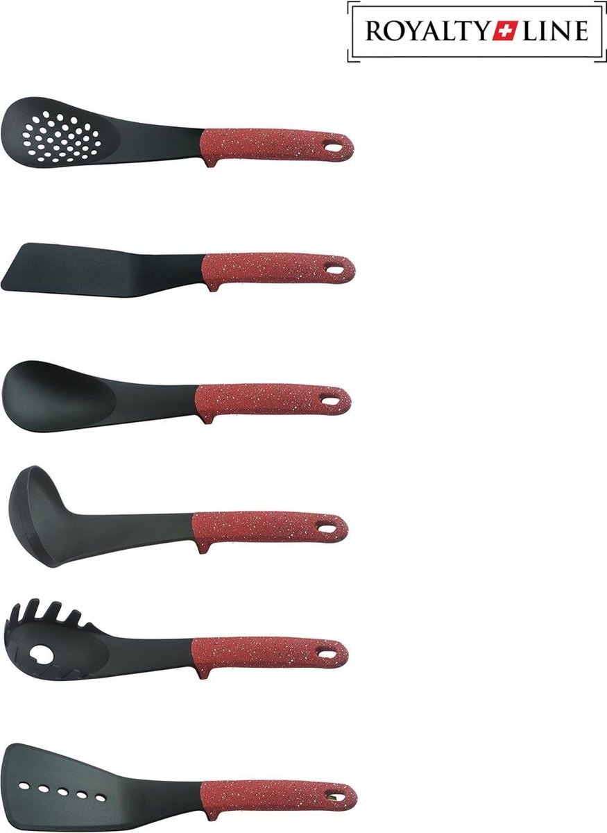 Kitchenware Set Red - 6 Piece Cookware Set - BPA-Free - Cooking - Hangable - Heat Resistant - With Carousel - Kitchenset - Royalty Line - Image 3