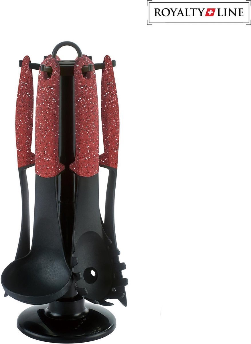 Kitchenware Set Red - 6 Piece Cookware Set - BPA-Free - Cooking - Hangable - Heat Resistant - With Carousel - Kitchenset - Royalty Line - Image 4