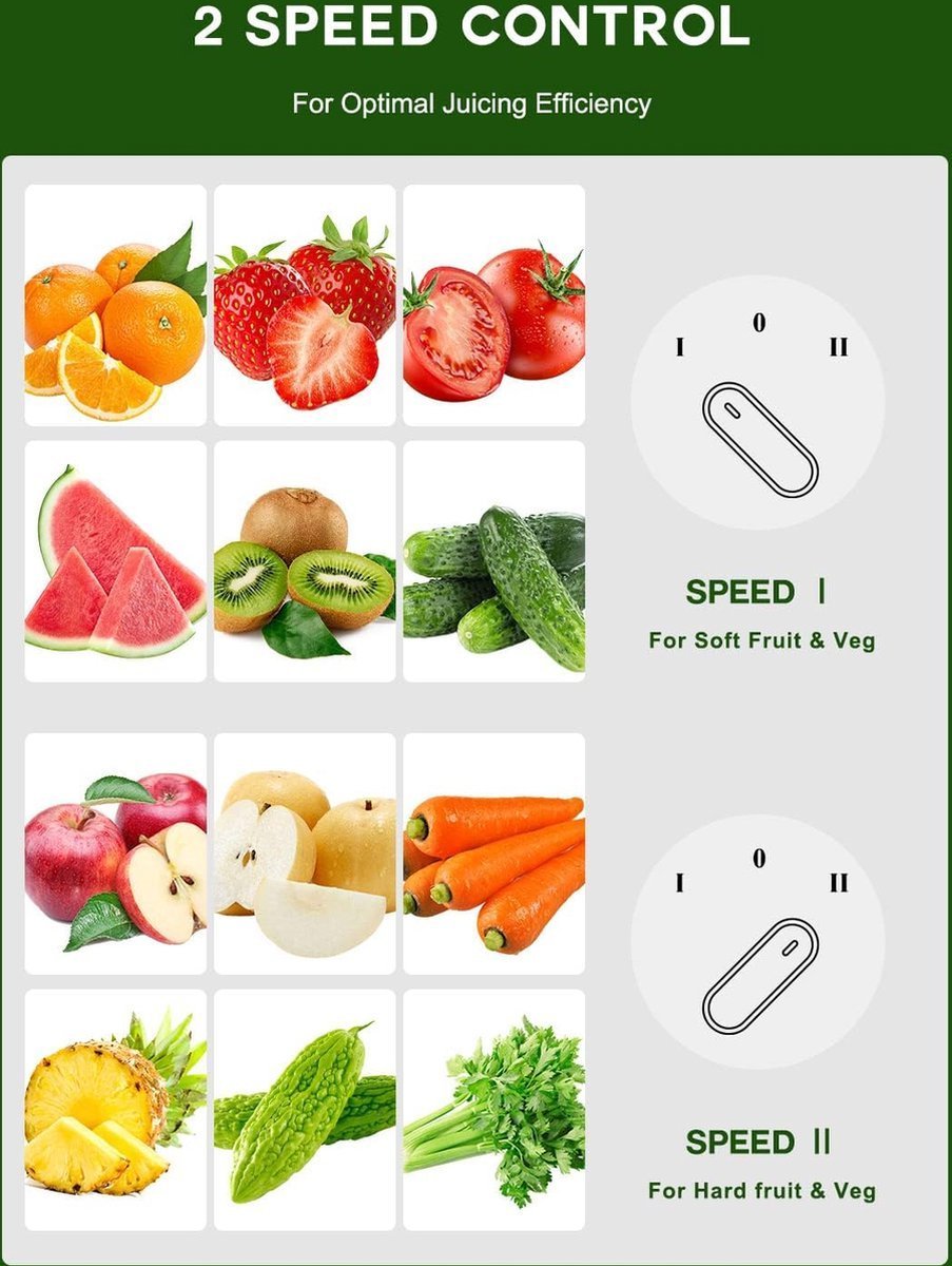 Juicer for Vegetables & Fruit - 0.6 L Cup & 1 Liter Pulp Reservoir - 3 Speeds - 450W - Black - Royalty Line - Image 4