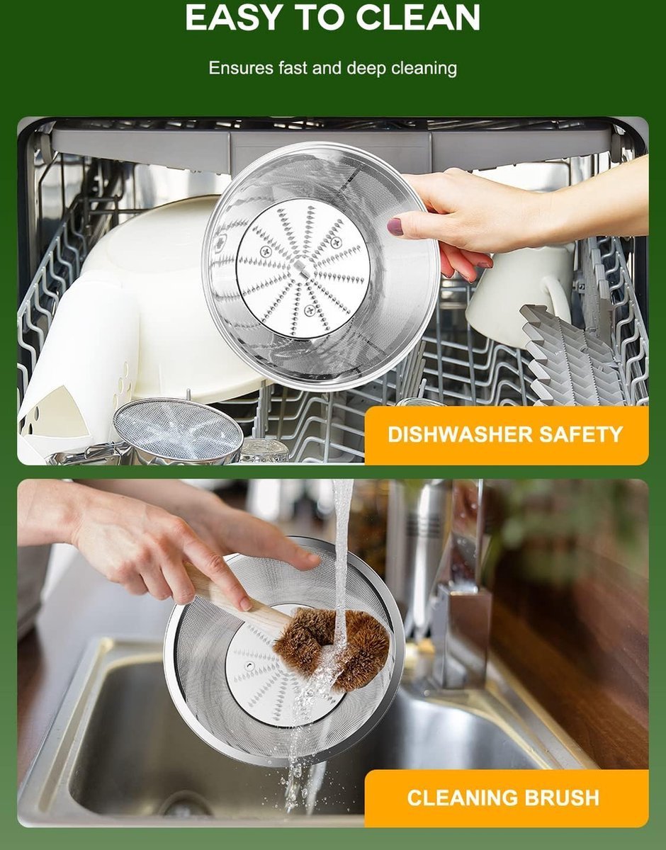 Juicer for Vegetables & Fruit - 0.6 L Cup & 1 Liter Pulp Reservoir - 3 Speeds - 450W - Black - Royalty Line - Image 7