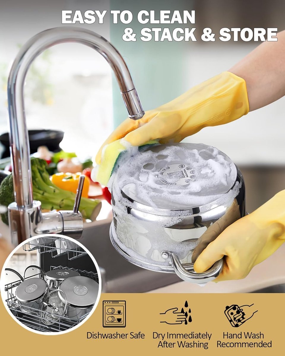 Cookware Set - Stainless Steel- 12Pcs - Royalty Line - Image 24