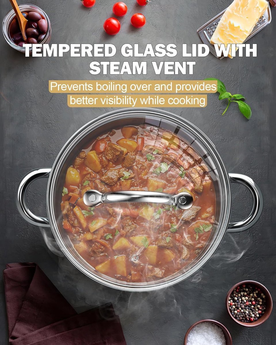 Cookware Set - Stainless Steel- 12Pcs - Royalty Line - Image 25