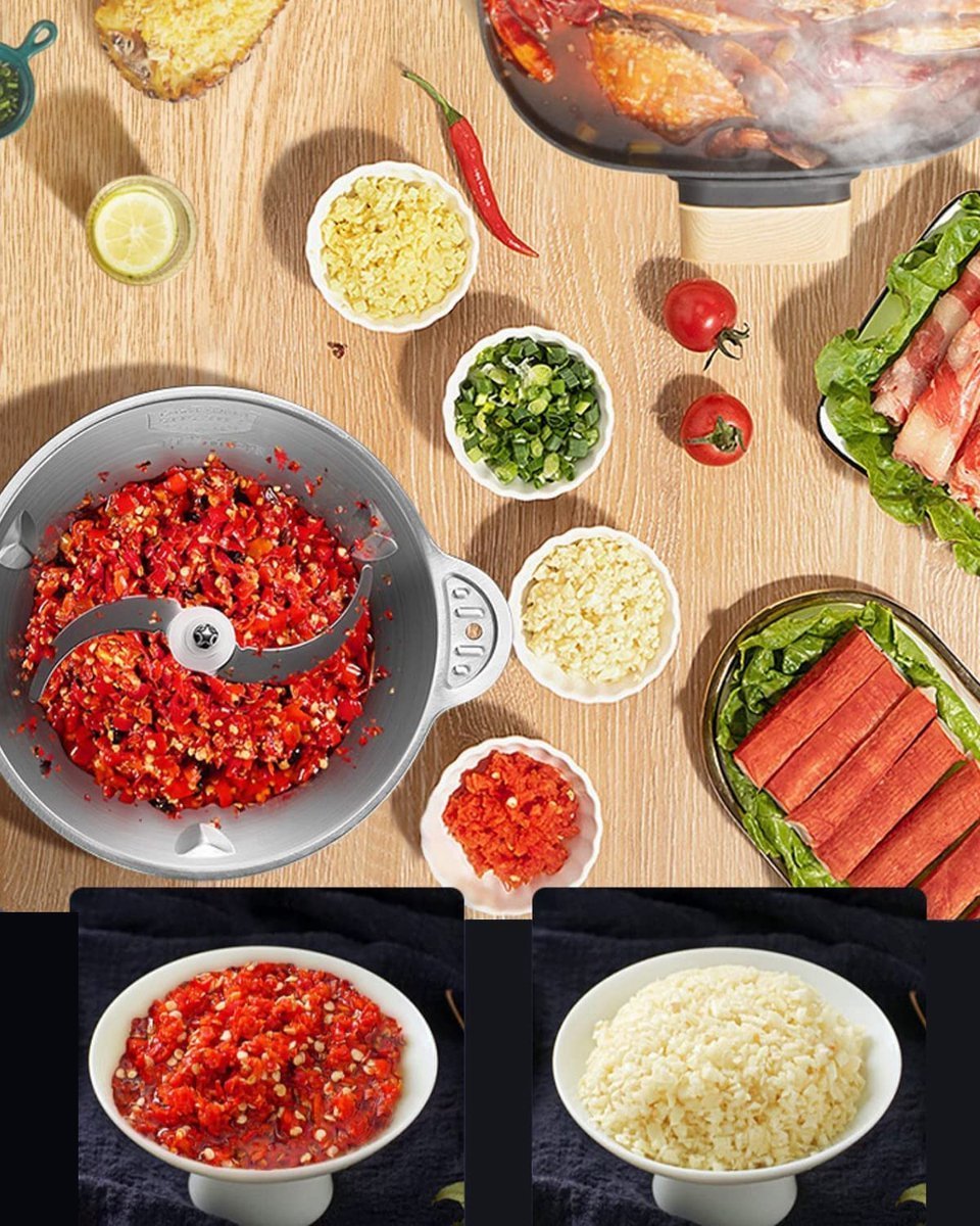 Chopper With Stainless Steel Bowl - 3 Liters - 2 Speeds - 600W - Royalty Line - Image 5