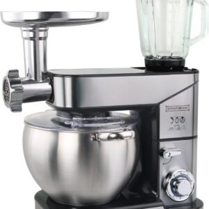 Planetary Mixer With Blender, Meat Grinder, Whisk, Dough Hook, Mixing Hook – 2500W – 10 Liters stainless Steel Bowl – Royalty Line