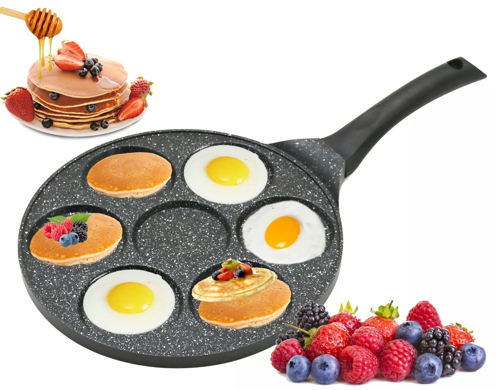 Pancake pan - 7 Hole - Marble coating - Cheffinger - Image 7