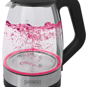 Water Glass Kettle with RED LED Lighting – 1.7 Liter – 2200W – Stainless Steel- Royalty Line