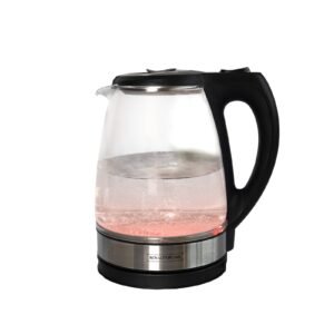 Water Glass Kettle with RED LED Lighting – 1.7 Liter – 2200W – Stainless Steel- Royalty Line
