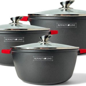Casserole SET – Die Cast – Non Stick Greblon Marble Coated – 36cm/40cm/44cm – Royalty Line