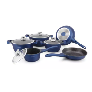 Cookware Gold Collection – Die Cast Alu – 10Pcs – BLUE – Royalty Line