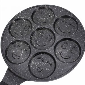 pancake pan smiley emoji – 7 Hole – Marble Coating – Cheffinger
