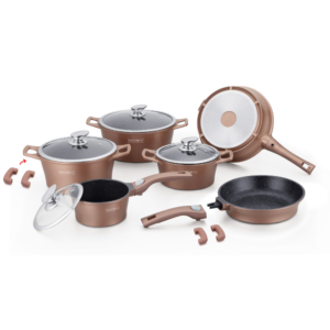 Cookware Premium Diamond Collection – Die Cast Alu – 14Pcs – COPPER – Royalty Line